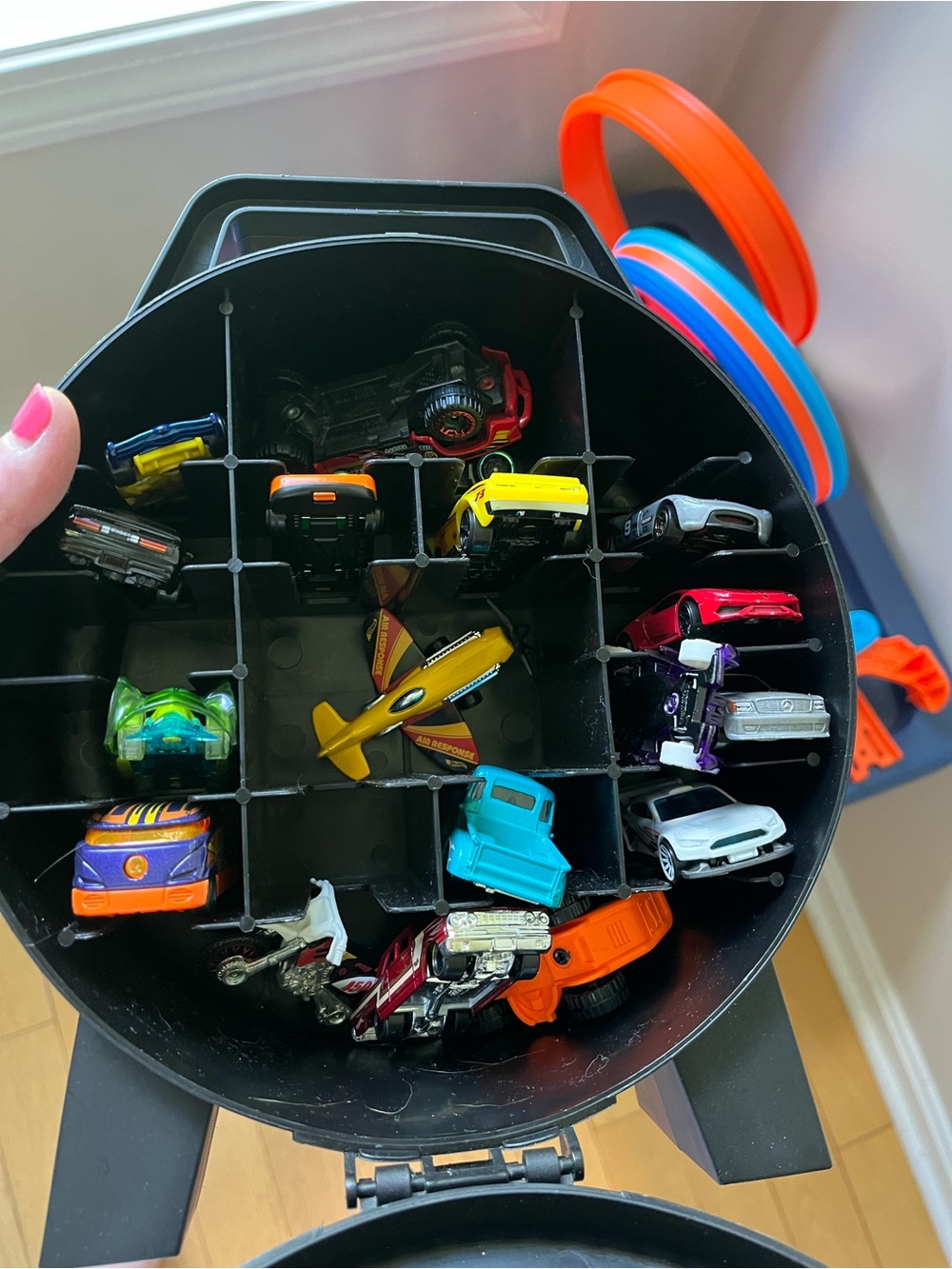 Toy Car Storage Case with Assorted Mini Vehicles